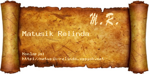 Matusik Relinda névjegykártya